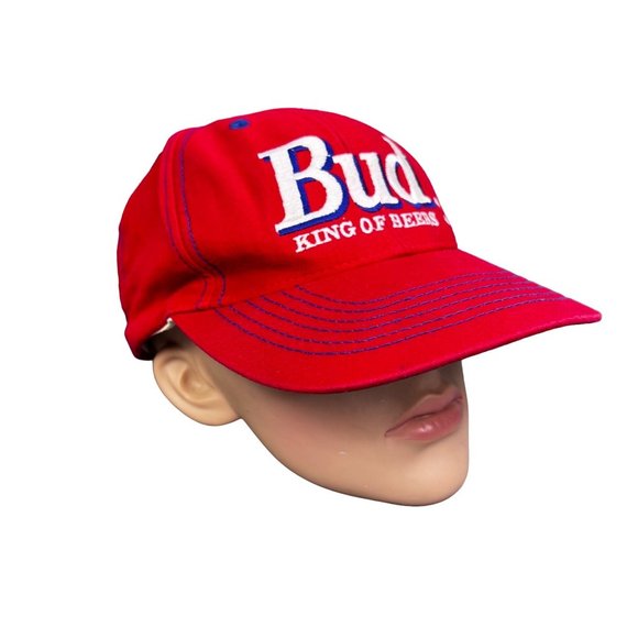 Bud King of Beers Snapback Hat One Size Red Embroidered Logo Budweiser - Picture 1 of 7